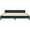 vidaXL Estrutura de cama c/ cabeceira 180x200 cm veludo verde-escuro
