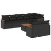 vidaXL Patio Sofa Set 8 lugar Black