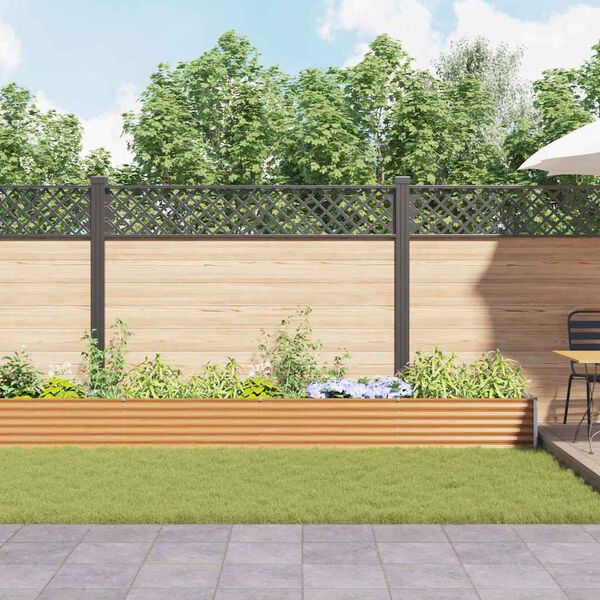 vidaXL Canteiro de jardim elevado 775 x 50 x 36 cm Aço Galvanizado