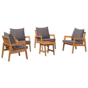 vidaXL Conjunto bistro 5 unid. Castanho Madeira S&oacute;lida de Ac&aacute;cia