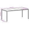 vidaXL Mesa de jardim com tampo de vidro 190x90x75 cm vime PE branco