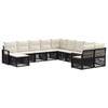 vidaXL Conjunto de Sof&aacute; de Jardim 11 unid. 11 lugar Preto vime PE