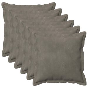 vidaXL Almofada com travesseiro HOUTEN 6 unid. Cinzento-claro Veludo