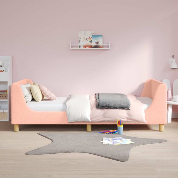 vidaXL Estrutura de Cama Infantil com Cabeceira Rosa 90 x 200 cm