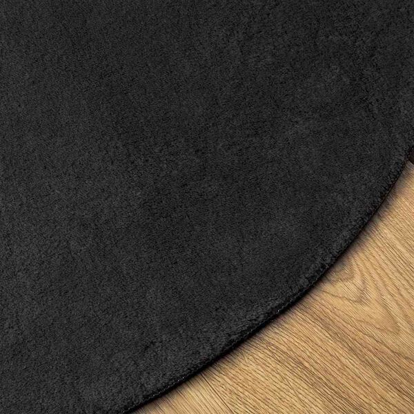 vidaXL Tapete HUARTE Preto 170 x 120 cm 100% Poli&eacute;ster