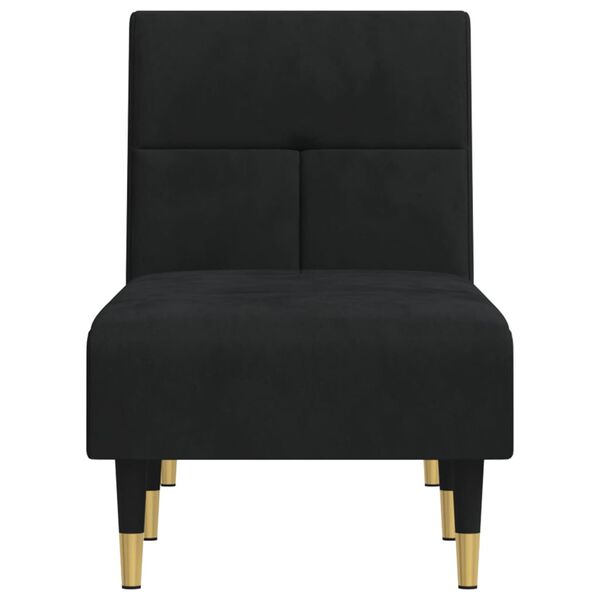 vidaXL Chaise longue veludo preto