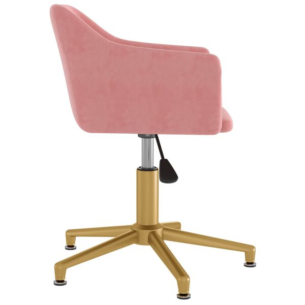 vidaXL Cadeira de jantar girat&oacute;ria veludo rosa