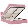 vidaXL Estrutura de cama otomana com colch&atilde;o 140x190 cm veludo rosa