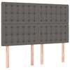 vidaXL Cabeceira Cinza 144x5x118/128 cm Couro Sint&eacute;tico