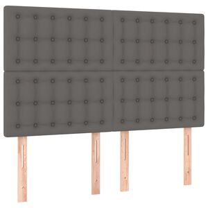 vidaXL Cabeceira Cinza 144x5x118/128 cm Couro Sint&eacute;tico