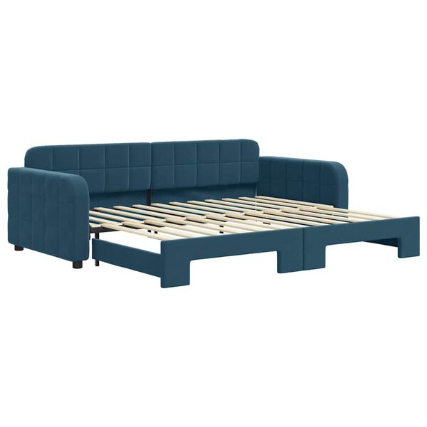 vidaXL Sof&aacute;-cama com gavet&atilde;o 90x200 cm veludo azul
