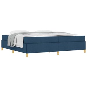 vidaXL Estrutura da Cama com colch&atilde;o Azul 200 x 200 cm tecido