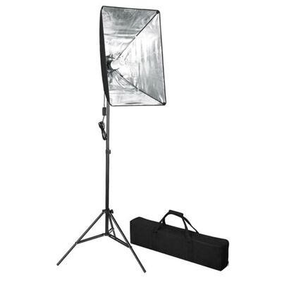vidaXL Kit estúdio fotográfico com iluminação softbox e mesa