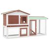 vidaXL Coelheira exterior grande 145x45x84cm madeira castanho e branco