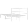 vidaXL Estrutura de cama com cabeceira 140x190 cm metal branco