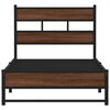 vidaXL Estrutura de cama sem colch&atilde;o 107x203cm metal carvalho castanho