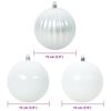 vidaXL Conjunto de Bolas de Natal 9 pcs Branco Plástico