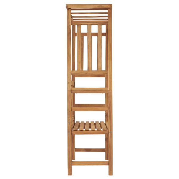 vidaXL Banco de jardim com pérgola 115 cm madeira de teca maciça