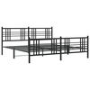 vidaXL Estrutura de cama com cabeceira e pés 183x213 cm metal preto