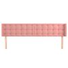 vidaXL Cabeceira de cama c/ abas veludo 183x16x78/88 cm rosa