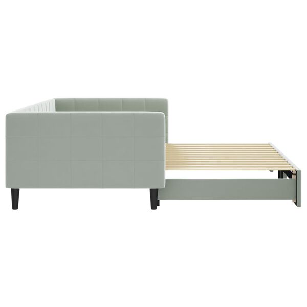 vidaXL Sof&aacute;-cama com gavet&atilde;o 100x200 cm veludo cinzento-claro