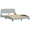 vidaXL Estrutura de cama Dover 140x190 cm veludo cinzento-claro
