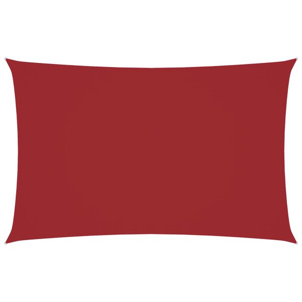 vidaXL Para-sol estilo vela tecido oxford retangular 5x8 m vermelho