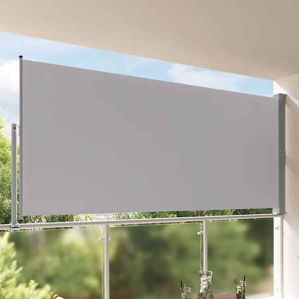 vidaXL Toldo lateral retr&aacute;til para p&aacute;tio 160x300 cm cinzento