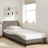vidaXL Cama com colch&atilde;o Dover 90x190 cm tecido castanho-acinzentado