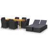 vidaXL 9 pcs conjunto de jantar para jardim preto