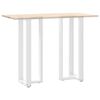 vidaXL P&eacute;s de mesa de bar em forma de T, 2 pe&ccedil;as, branco, 50x35x(110-111) cm, a&ccedil;o