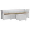 vidaXL Sof&aacute; de Jardim 4 Lugares com Almofadas Look Rattan PP Branco