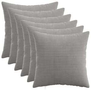 vidaXL Capa almofada 6 pcs HEERLEN Cinzento-claro 30 x 30 cm cord&atilde;o