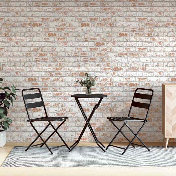 vidaXL Pain&eacute;is de parede 3D 10 pcs 100x50 cm EPS vermelho e branco