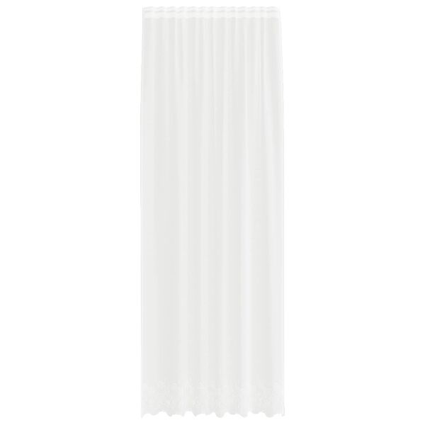 vidaXL Cortina de Renda com cortinas Branco 280 x 150 cm Poli&eacute;ster