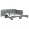 vidaXL Sof&aacute;-cama com gavet&atilde;o 100x190 cm tecido cinzento-claro