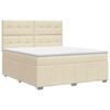 vidaXL Cama box spring com colch&atilde;o Creme 140 x 200 cm Tecido