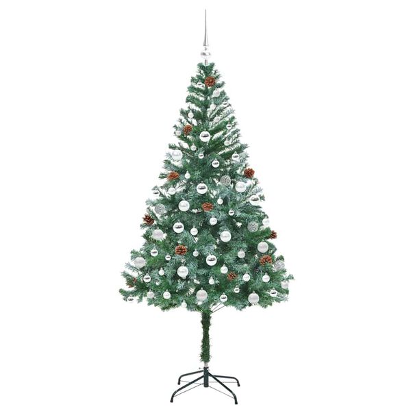 vidaXL &Aacute;rvore de Natal Artificial com 300 LEDs Verde 180 cm PVC e A&ccedil;o
