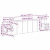 vidaXL Cabeceira com Arm&aacute;rio 3 pcs Madeira Antiga Madeira processada