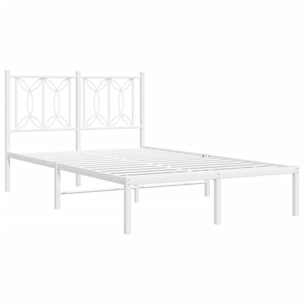 vidaXL Estrutura de cama com cabeceira 120x190 cm metal branco