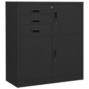 vidaXL Arm&aacute;rio de escrit&oacute;rio 90x40x102 cm a&ccedil;o antracite