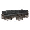vidaXL Conjunto de Sof&aacute; de Jardim 8 pcs Cinzento vime PE