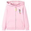 Sweatshirt para crian&ccedil;a com capuz e fecho rosa-brilhante 116