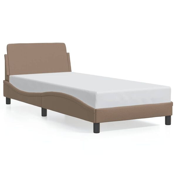 vidaXL Estrutura de cama Dover couro artif. 80x200 cm cappuccino