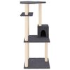vidaXL &Aacute;rvore p/ gatos c/ postes arranhadores sisal 123cm cinza-escuro
