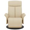 vidaXL Cadeira reclin&aacute;vel com apoio de p&eacute;s tecido creme