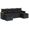 vidaXL 6 pcs conjunto sof&aacute;s de jardim c/ almofad&otilde;es vime PE preto