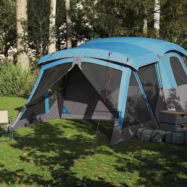 vidaXL Tenda de campismo c/ avançado para 4 pessoas impermeável azul