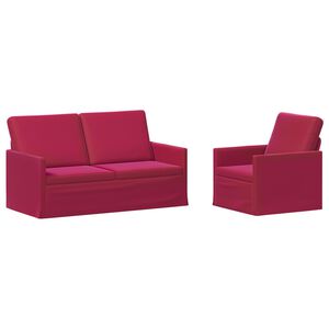 vidaXL Conjunto de Sof&aacute;s 2 pcs Vinho Vermelho Veludo (V)