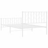 vidaXL Estrutura de cama com cabeceira e p&eacute;s 107x203 cm metal branco